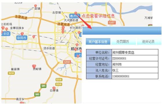 商戶許可證信息系統(tǒng)可將商戶的基本信息及位置進行錄入
